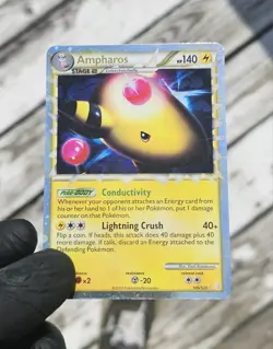 Pokemon TCG Ampharos Prime 105/123 HeartGold & SoulSilver Holo 2010 - Image 1