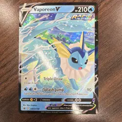 Pokemon Vaporeon V Rapid Strike Holo SWSH150 Promo Sword & Shield 210 HP - Image 1