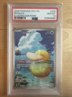 2026 Pokemon ASC EN Illustration Rare #226 FA Psyduck PSA 10 GEM MINT - Image 1