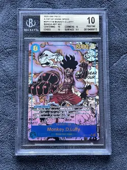 One Piece CCG Monkey.D.Luffy Alt Art Manga OP11-118 BGS 10 Pristine (read desc) - Image 1