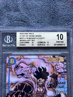 One Piece CCG Monkey.D.Luffy Alt Art Manga OP11-118 BGS 10 Pristine (read desc) - Image 2