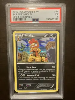 Scrafty 74/99 Next Destinies Holo Pokemon Black & White 2012 - PSA EX 5 - Image 1