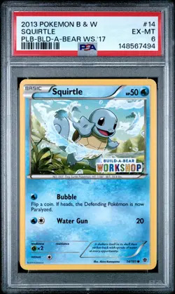 2013 POKEMON BLACK & WHITE PLASMA BLAST #14 SQUIRTLE PSA 6 - Image 1