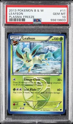 2013 POKEMON BLACK & WHITE PLASMA FREEZE #11 LEAFEON PSA 10 - Image 1