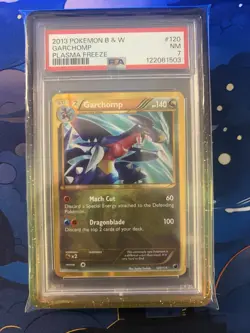 POKEMON BLACK & WHITE PLASMA FREEZE GARCHOMP #120 Secret Rare PSA 7 NM w Guard - Image 1