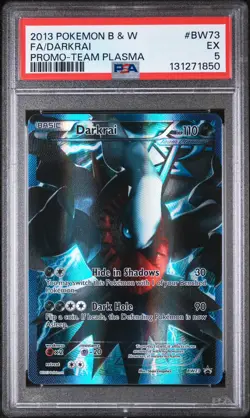 Pokemon 2013 Darkrai BW73 Team Plasma Promo Black and White Full Art PSA 5 - Image 1