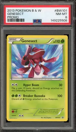 Pokemon Genesect Black & White Promo BW101 PSA 8 - Image 1