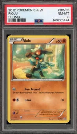 Pokemon Riolu Black & White Promo BW33 PSA 8 - Image 1