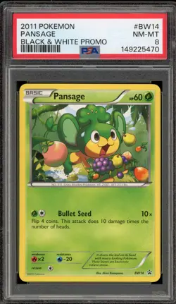 Pokemon Pansage Black & White Promo BW14 PSA 8 - Image 1