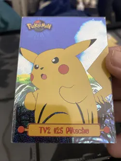 TV2 Pikachu Pokemon Card FOIL Topps Series 1 1999 TV Animation Edition A14 - Image 1