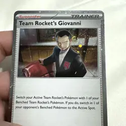 SWIRL Team Rocket's Giovanni 174/182 Destined Rivals Cosmos Holo Pokemon Card NM - Image 1