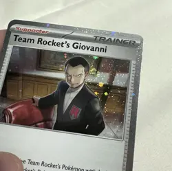 SWIRL Team Rocket's Giovanni 174/182 Destined Rivals Cosmos Holo Pokemon Card NM - Image 2