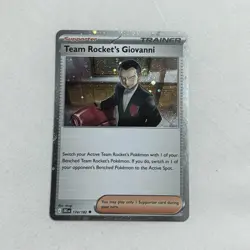 SWIRL Team Rocket's Giovanni 174/182 Destined Rivals Cosmos Holo Pokemon Card NM - Image 3