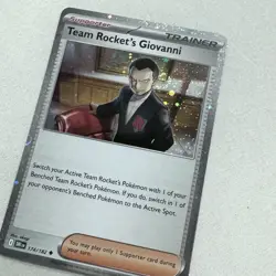 SWIRL Team Rocket's Giovanni 174/182 Destined Rivals Cosmos Holo Pokemon Card NM - Image 4