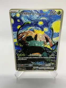 Venusaur Van Gogh Gold Metal Pokemon Card-Collectible Gift Display！NICE! - Image 3