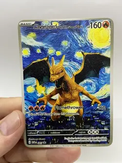 Charizard Van Gogh Gold Metal Pokemon Card-Collectible Gift Display！NICE! - Image 1