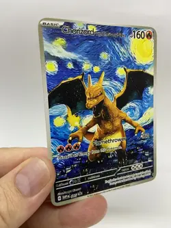 Charizard Van Gogh Gold Metal Pokemon Card-Collectible Gift Display！NICE! - Image 2
