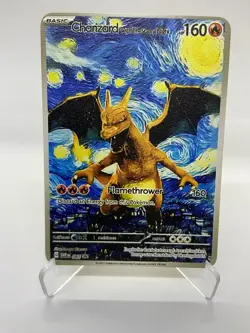 Charizard Van Gogh Gold Metal Pokemon Card-Collectible Gift Display！NICE! - Image 3