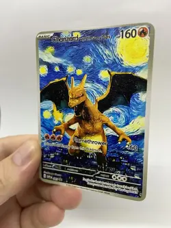 Charizard Van Gogh Gold Metal Pokemon Card-Collectible Gift Display！NICE! - Image 5