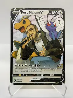 Post Malone V Van Gogh Gold Metal Pokemon Card-Collectible Gift Display！NICE! - Image 4