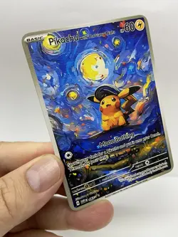 Pikachu Van Gogh Gold Metal Pokemon Card-Collectible Gift Display！NICE! - Image 3