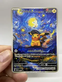 Pikachu Van Gogh Gold Metal Pokemon Card-Collectible Gift Display！NICE! - Image 4