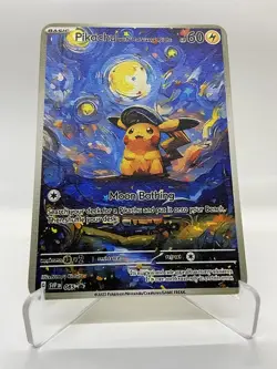 Pikachu Van Gogh Gold Metal Pokemon Card-Collectible Gift Display！NICE! - Image 5