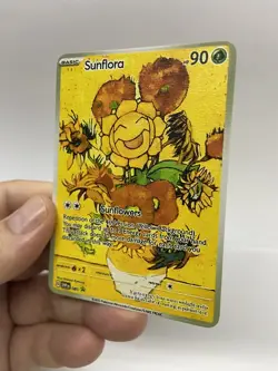 Sunflora Van Gogh Gold Metal Pokemon Card-Collectible Gift Display！NICE! - Image 2