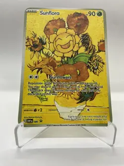 Sunflora Van Gogh Gold Metal Pokemon Card-Collectible Gift Display！NICE! - Image 3