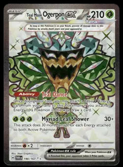 Pokemon Cards Teal Mask Ogerpon ex 190/167 Twilight Masquerade Ultra Rare NM - Image 1