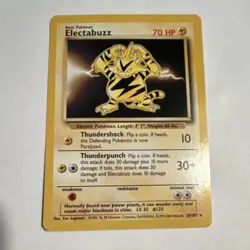 Pokemon Electabuzz Base Set Common 70 HP 20/102 Regular 1999 English Card - Image 1