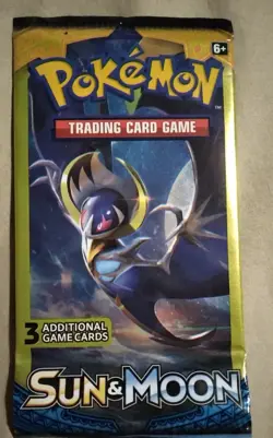 One Pack Of Sun And Moon Pokemon Cards pack w/3 Addition Cards Factory sealed - Image 1