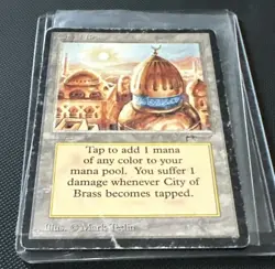City of Brass Arabian Nights Damage Land Rare CARTE MTG (NO 1) - Image 2