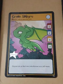 Neopets TCG Trading Card Promo Green Shoyru 2003 Very Good Condition! - Image 1