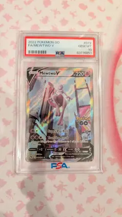 Mewtwo V (Alternate Full Art) 072/078 Pokemon GO Holo PSA 10 - Image 1