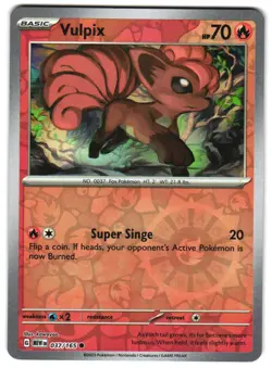 Vulpix 037/165 Reverse Holo SV: Scarlet & Violet 151 English Pokemon NM - Image 1
