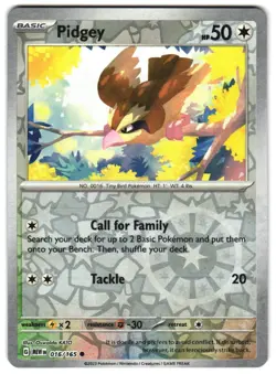 Pidgey 016/165 Reverse Holo SV: Scarlet & Violet 151 English Pokemon NM - Image 1