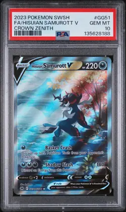 PSA 10 - Hisuian Samurott V GG51/GG70 SWSH Crown Zenith - Pokemon - Image 1