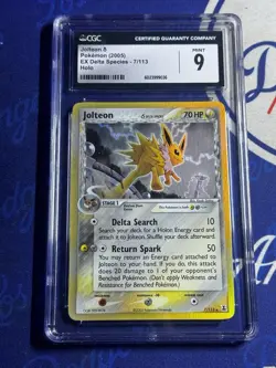 CGC 9 2005 POKEMON EX DELTA SPECIES #7 JOLTEON-HOLO - Image 1
