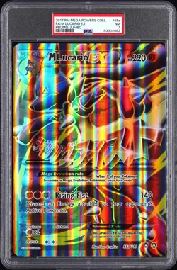2017 POKEMON MEGA POWERS COLLECTION PROMO JUMBO #55A FULL ART/M LUCARIO EX PSA 7 - Image 1
