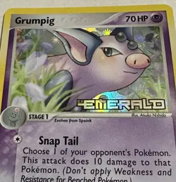 Pokemon Grumpig 30/106 EX Emerald Reverse Holo Stamped Rare LP - Image 2