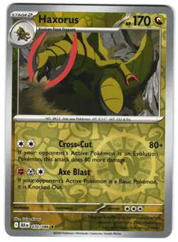 Haxorus 070/086 Reverse Holo SV: Black Bolt English Pokemon NM - Image 1