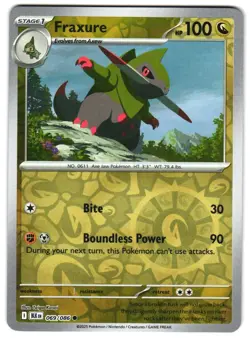 Fraxure 069/086 Reverse Holo SV: Black Bolt English Pokemon NM - Image 1