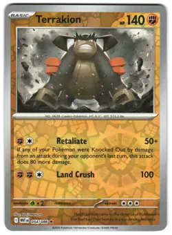 Terrakion 054/086 NM Reverse Holo SV: White Flare Pokemon TCG - Image 1