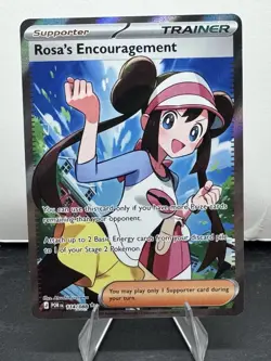 Pokemon TCG Rosa's Encouragement Full Art Rare Holo Trainer Card POR EN 114/088 - Image 1