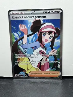 Pokemon TCG Rosa's Encouragement Full Art Rare Holo Trainer Card POR EN 114/088 - Image 2