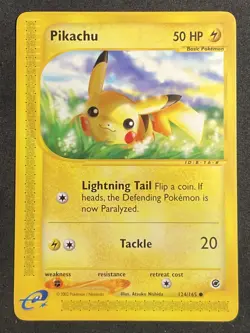 [LP/NM] 💎 Pikachu 124/165 Pokemon 2002 Expedition e-Card Series Non-Holo - Image 1