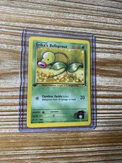 Erika’s Bellsprout 76/132 1st Edition Gym Heroes NM Pokemon Card OC - Image 1