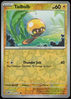Tadbulb 075/197 Reverse Holo SV03: Obsidian Flames Pokemon TCG - Image 1