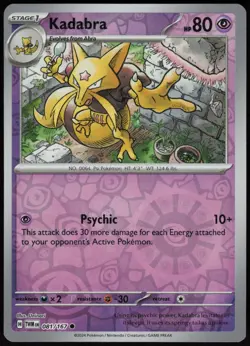 Kadabra 081/167 Reverse Holo SV06: Twilight Masquerade Pokemon TCG - Image 1